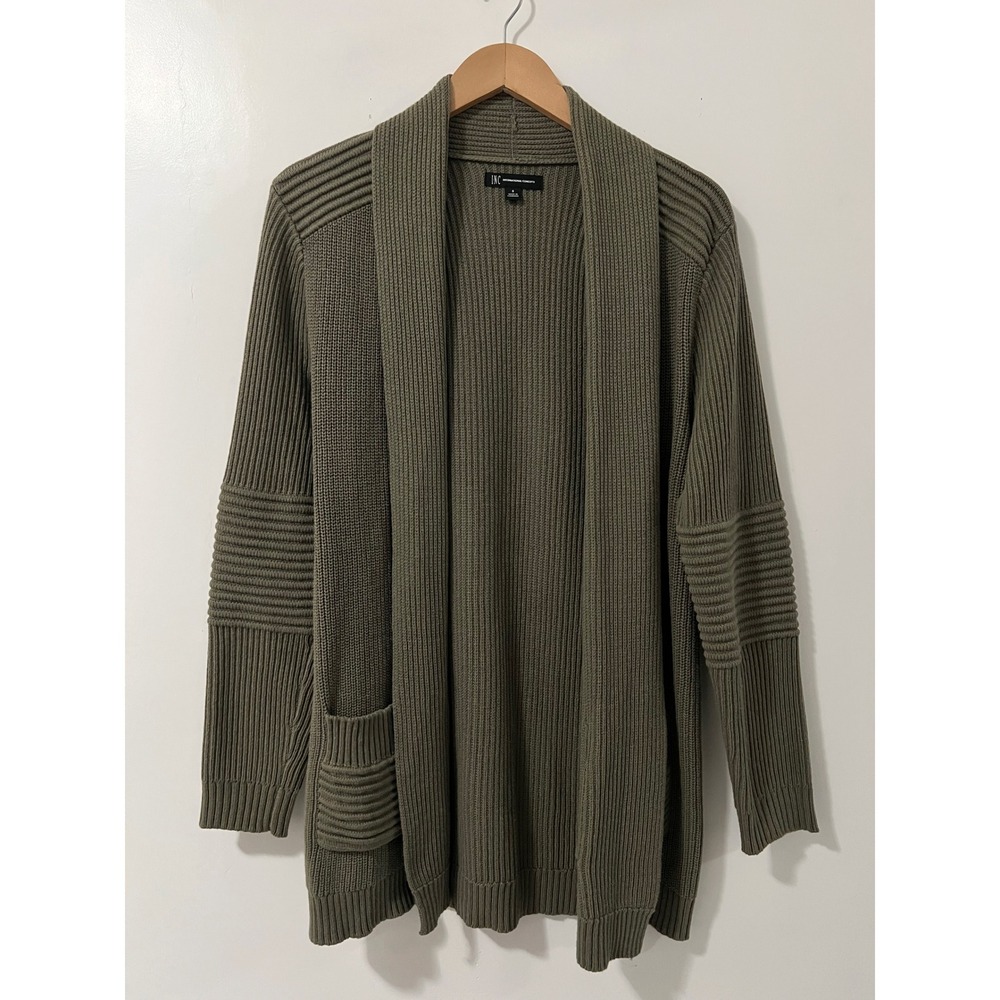 INC International Concepts Green Long Sleeve Open Front Cardigan Sweater Size S